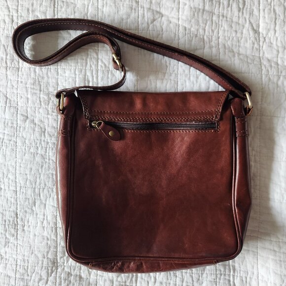 I Medici Vintage Brown Leather Crossbody/Messenger Bag - Tuscan Craftsmanship - Picture 4 of 15